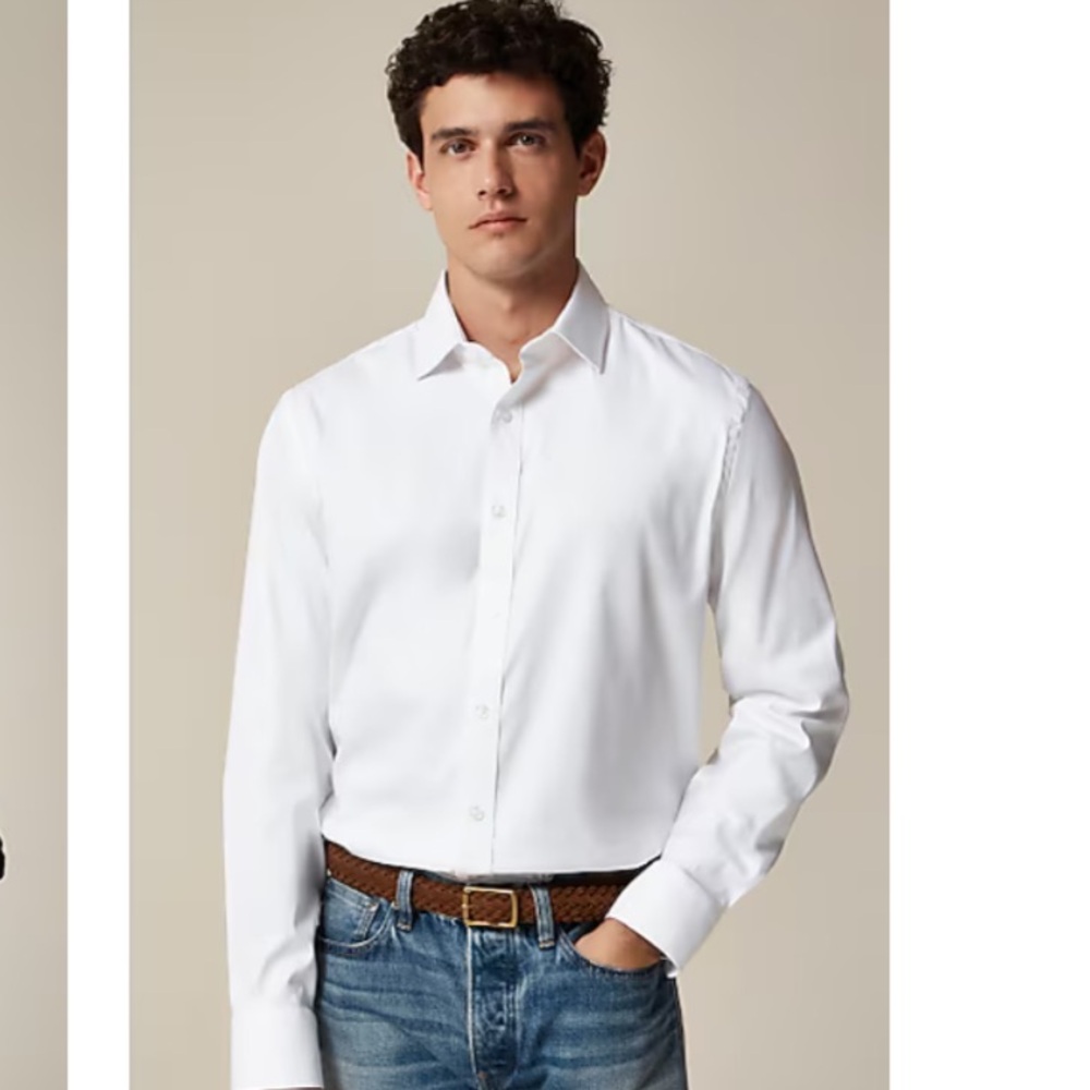 J.Crew Mens Shirt, Slim White Button-down XL / 2 extra buttons NWOT